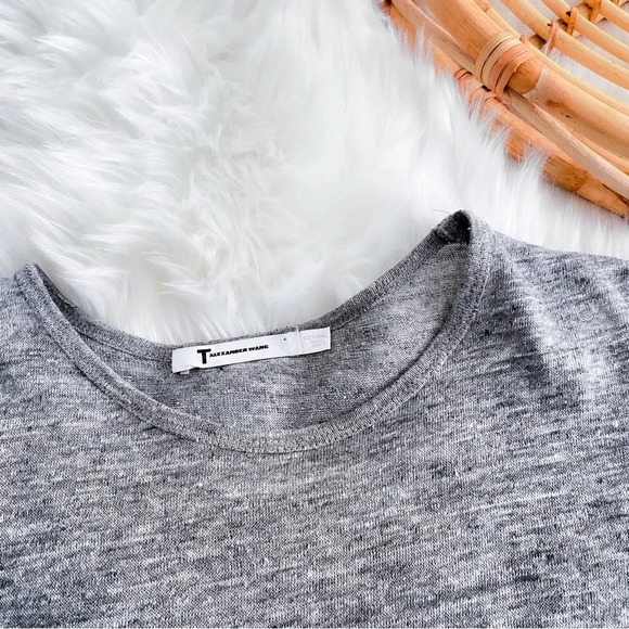 Alexander Wang Heather Linen Muscle Maxi Long Dress Gray Side Slit XS - Picture 10 of 15